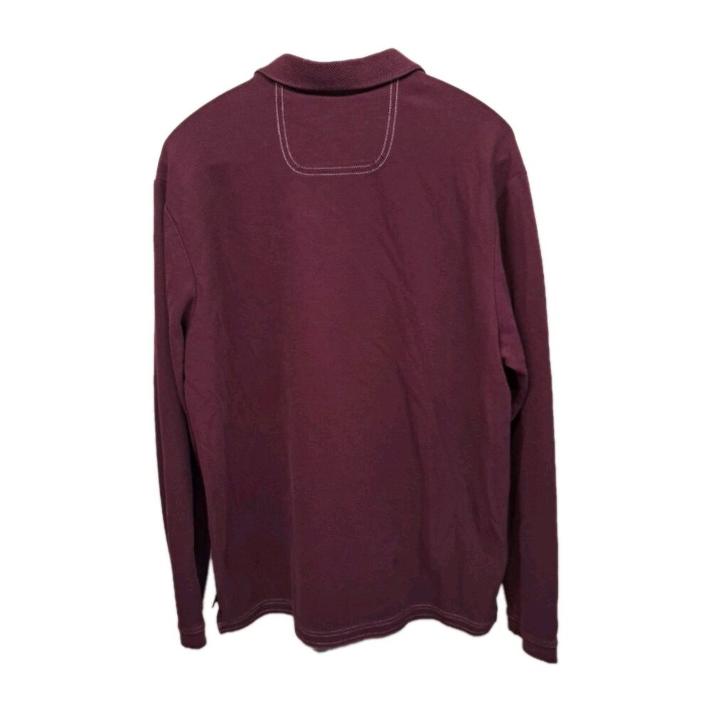 Tommy Bahama Long Sleeve Burgundy Size M Pima Cotton Polo - Picture 2 of 7